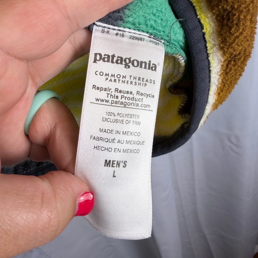 Patagonia Mens Large Synchilla Snap-T Fleece Pullover Sweater Jacket Painted - Picture 4 of 9